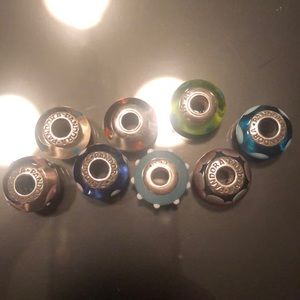 8 Glass Bead Pandora Charms